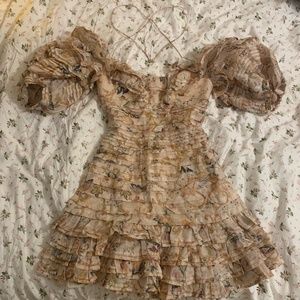 zimmermann painted hearts folds mini dress